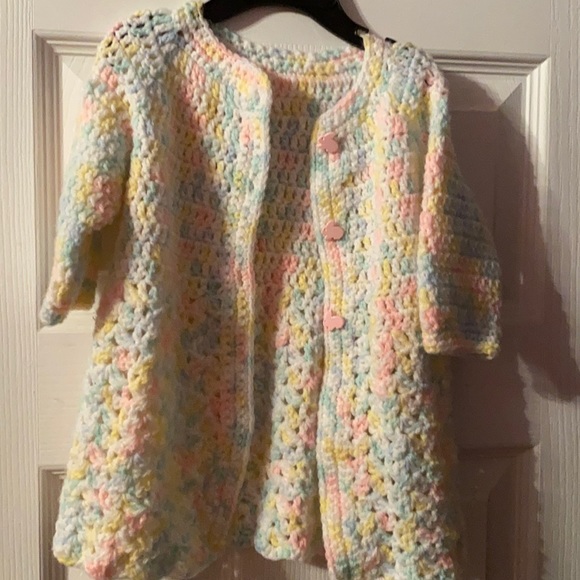 Baby knitted cardigan with matching hat - Picture 1 of 4